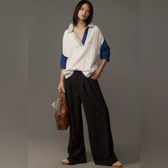 NWT Size S (P2P 26") -Maeve Collared Cotton Rugby Sweater White (NWT US$ 128) - Picture 7 of 16